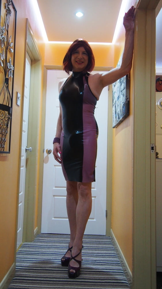 TGirl Lucy getting a hard cock in her tight Latex dress #107097079