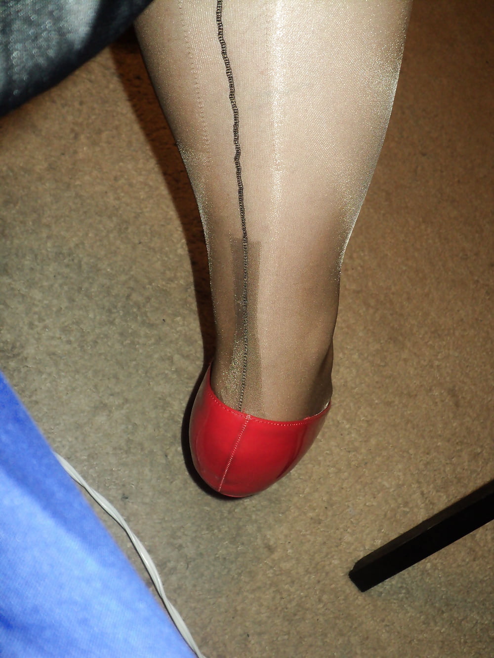 contrasted seamed stockings #107319482