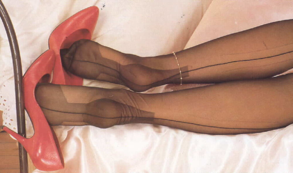 Leg Show Magazine - Brunette in Black FF Stockings Feet #90023097