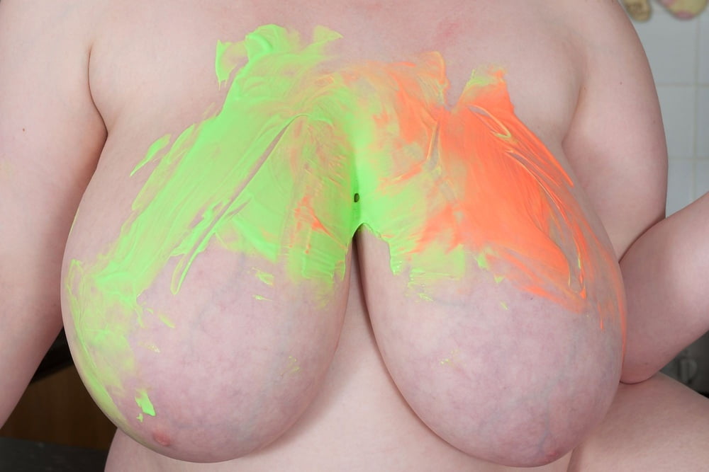 Gina paints her tits multi colors #106327424
