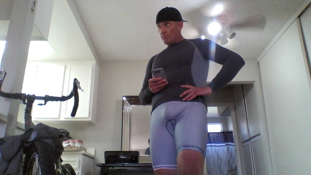 WHAT I WEAR TO MY COED CYCLING GROUP....BULGING SPANDEX! #106969019