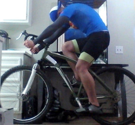 WHAT I WEAR TO MY COED CYCLING GROUP....BULGING SPANDEX! #106969020