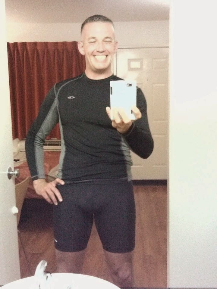 WHAT I WEAR TO MY COED CYCLING GROUP....BULGING SPANDEX! #106969029