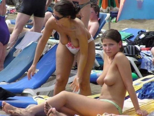 Topless on the beach double #105530740