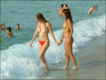 Topless on the beach double #105530896