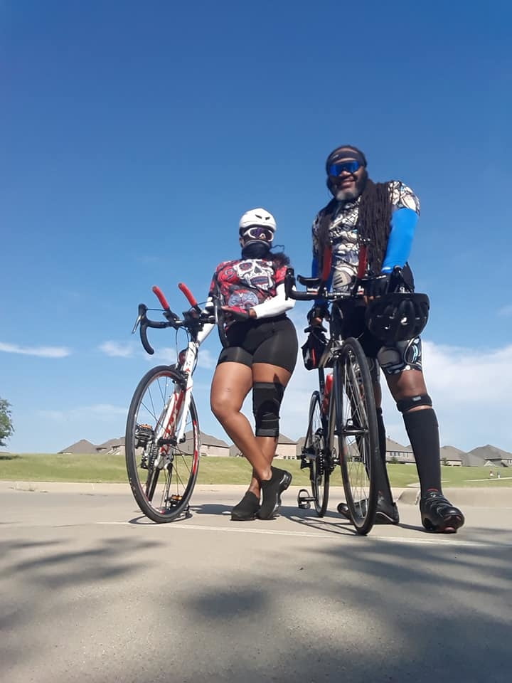 Ebony Spandex Cyclists #93578268