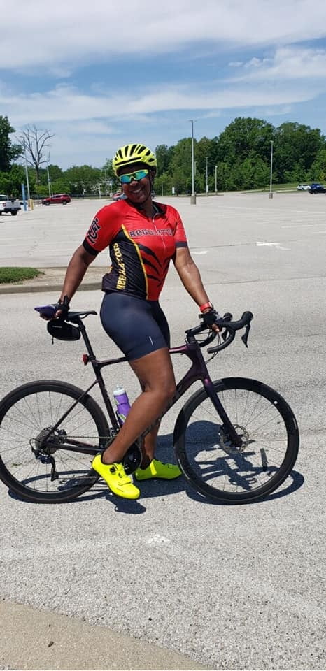 Ebony Spandex Cyclists #93578308
