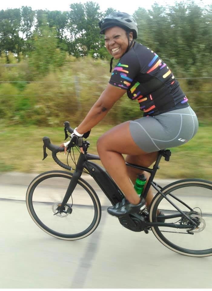 Ebony Spandex Cyclists #93578311