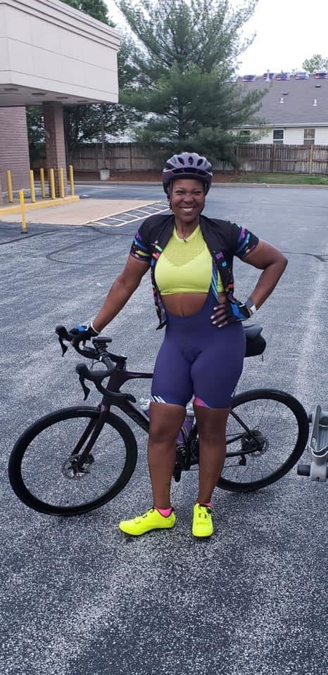 Ebony Spandex Cyclists #93578316