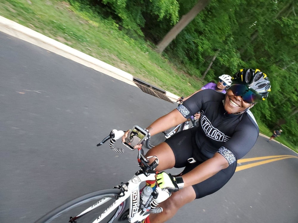 Ebony Spandex Cyclists #93578453