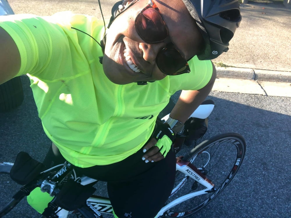 Ebony Spandex Cyclists #93578465