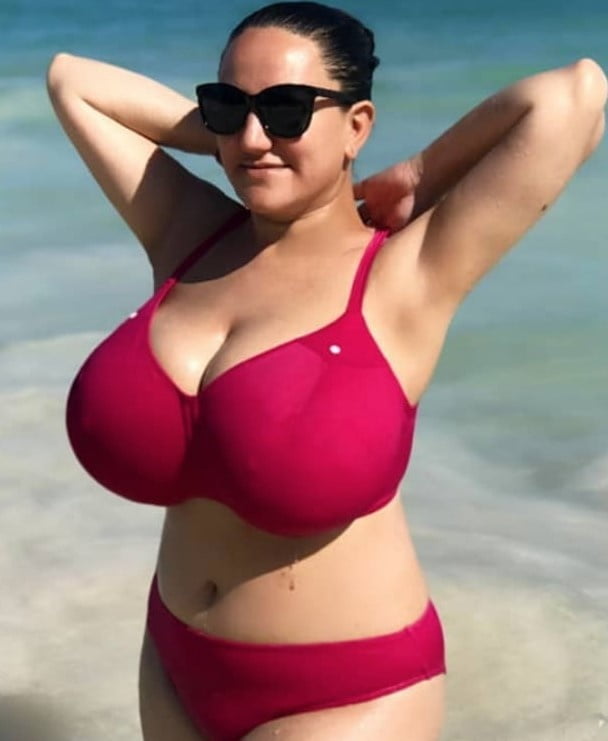 Big tits on the beach #104356177