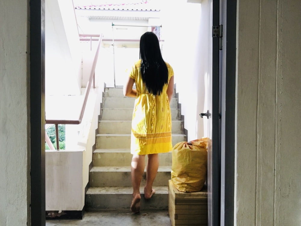 Dress Yellow Teen ladyboy #107097348