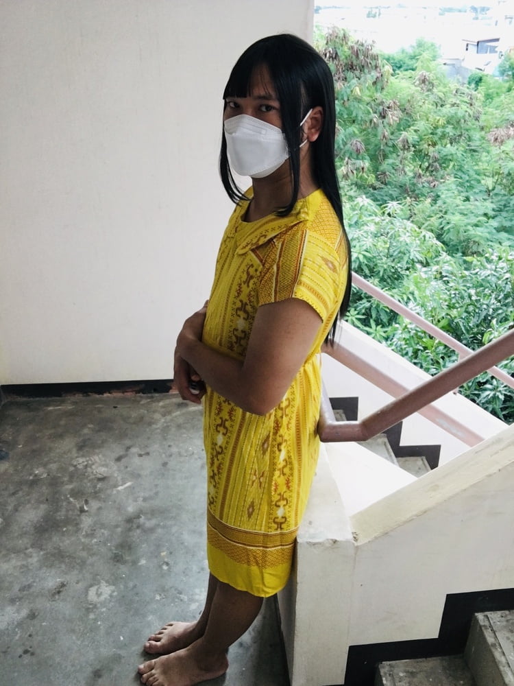 Dress Yellow Teen ladyboy #107097359