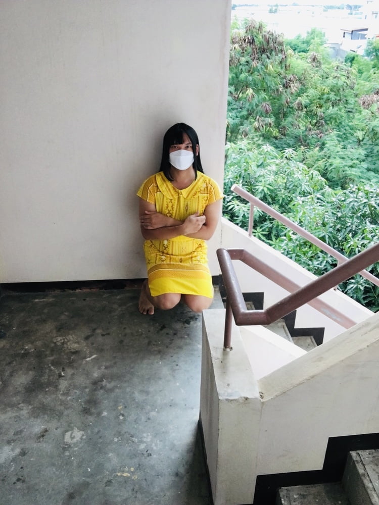 Dress Yellow Teen ladyboy #107097364