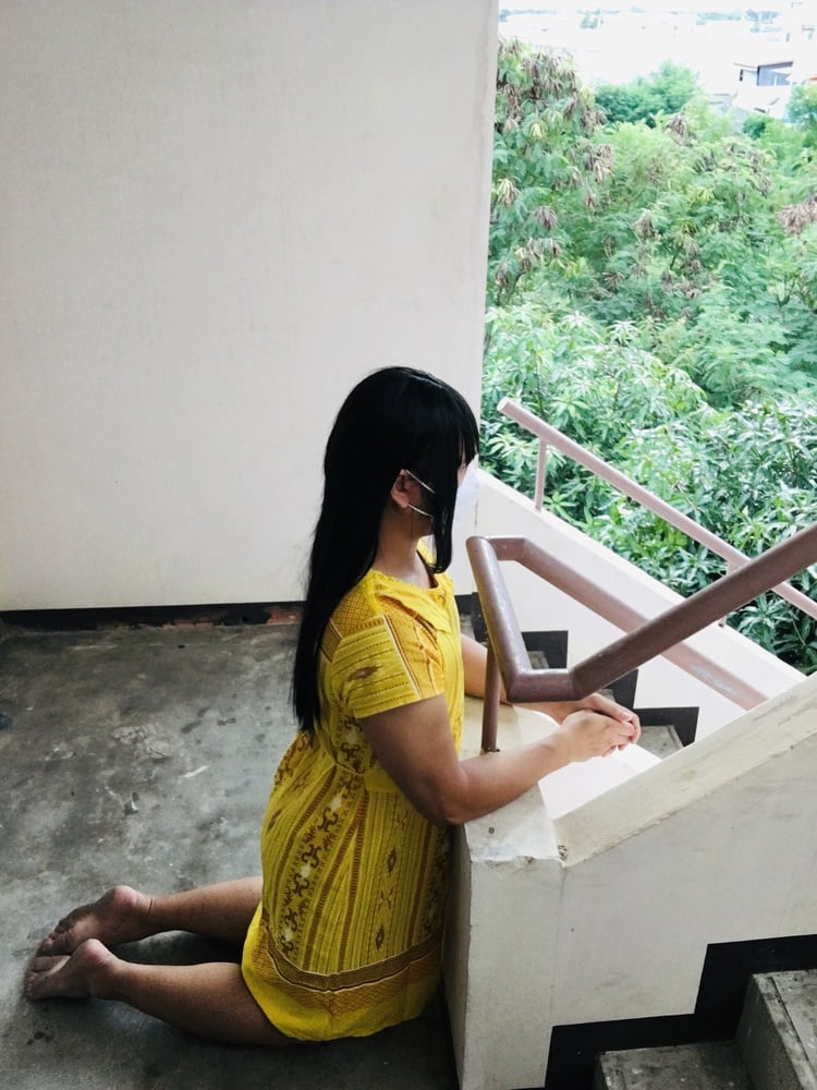 Dress Yellow Teen ladyboy #107097372