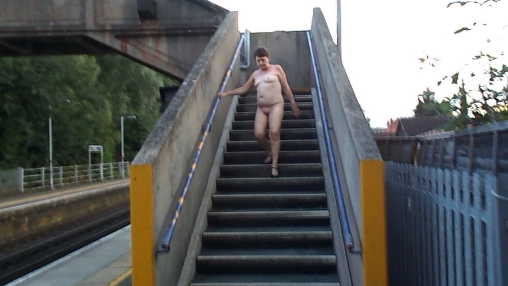 Sexy Naked Railway Footbridge Dare #90815612