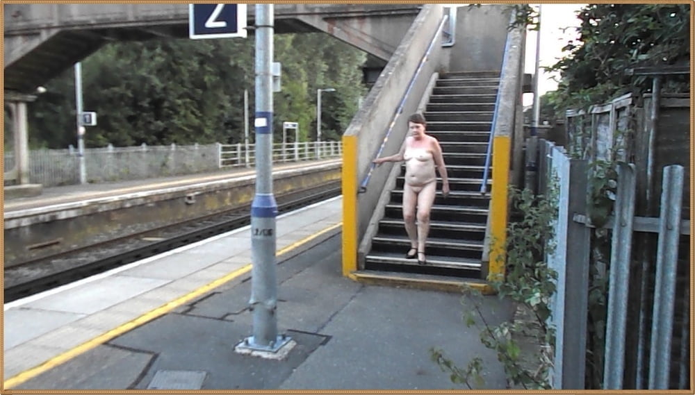 Sexy Naked Railway Footbridge Dare #90815613