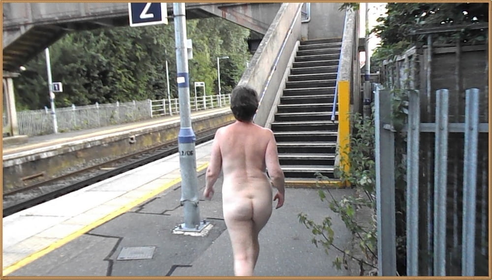 Sexy Naked Railway Footbridge Dare #90815622