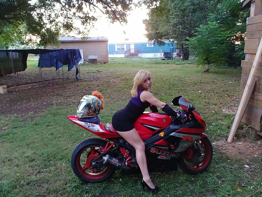 Sexy girl poseing on my bike #106296171