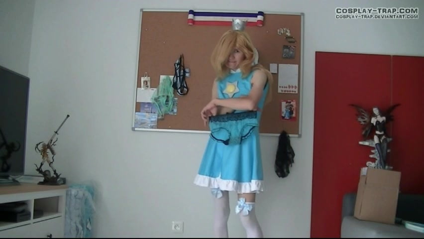 Crossdress cosplay Tennis Rosalina panties and anal show #106920554