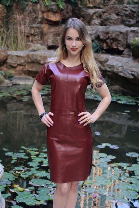 Red Leather Dress 3 - by Redbull18 #99344877