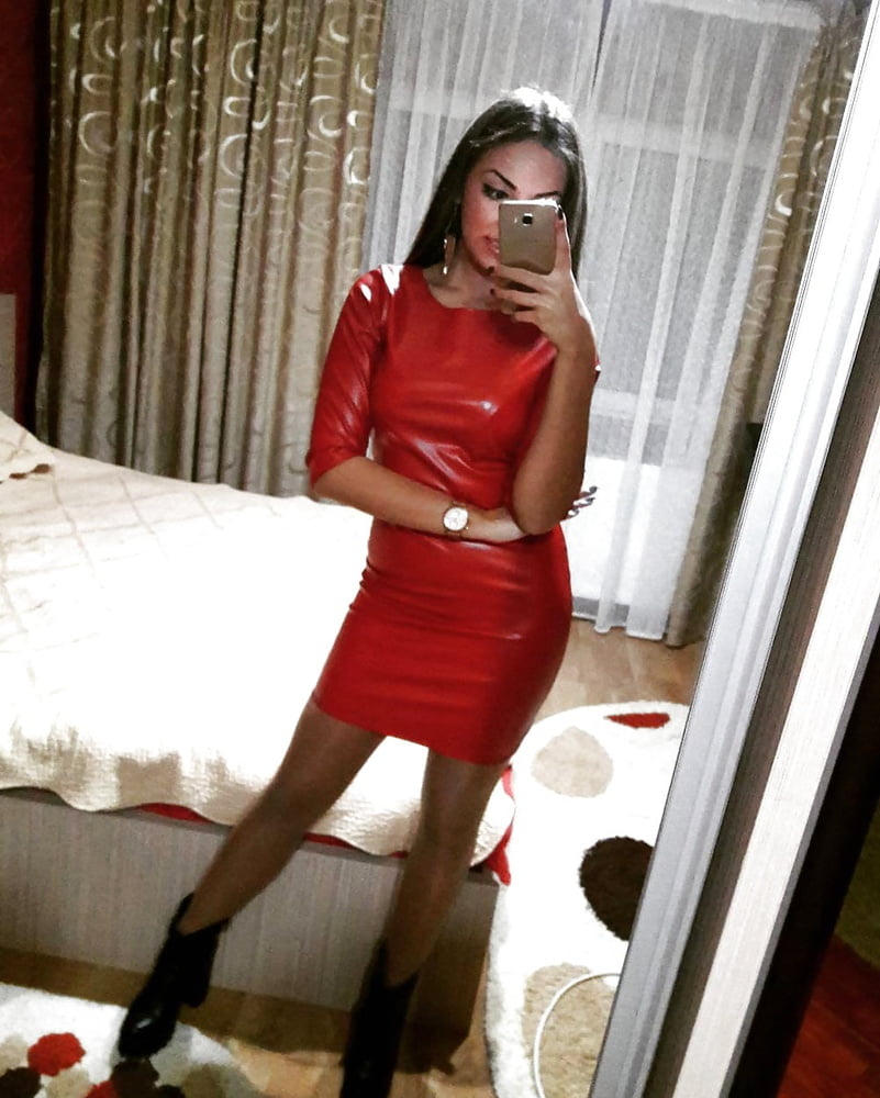 Red Leather Dress 3 - by Redbull18 #99344905