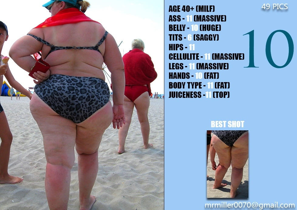 Bionde grasse in bikini (donne vecchie voyeur della spiaggia)
 #80821344