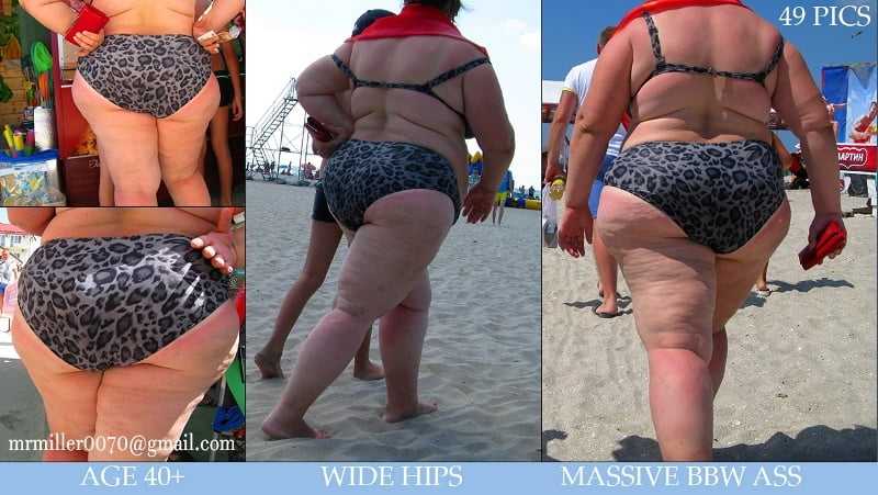 Bionde grasse in bikini (donne vecchie voyeur della spiaggia)
 #80821347