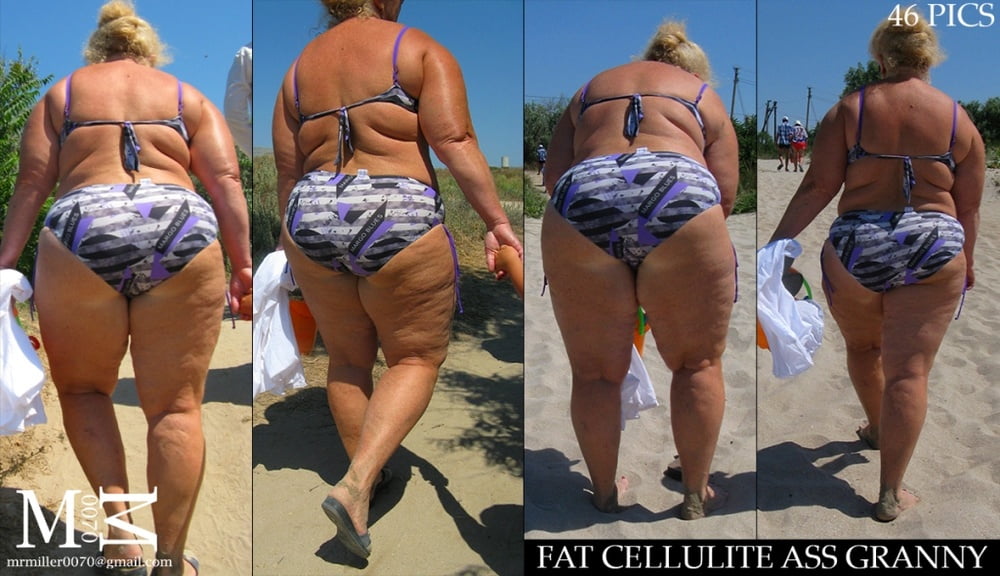 Bionde grasse in bikini (donne vecchie voyeur della spiaggia)
 #80821359