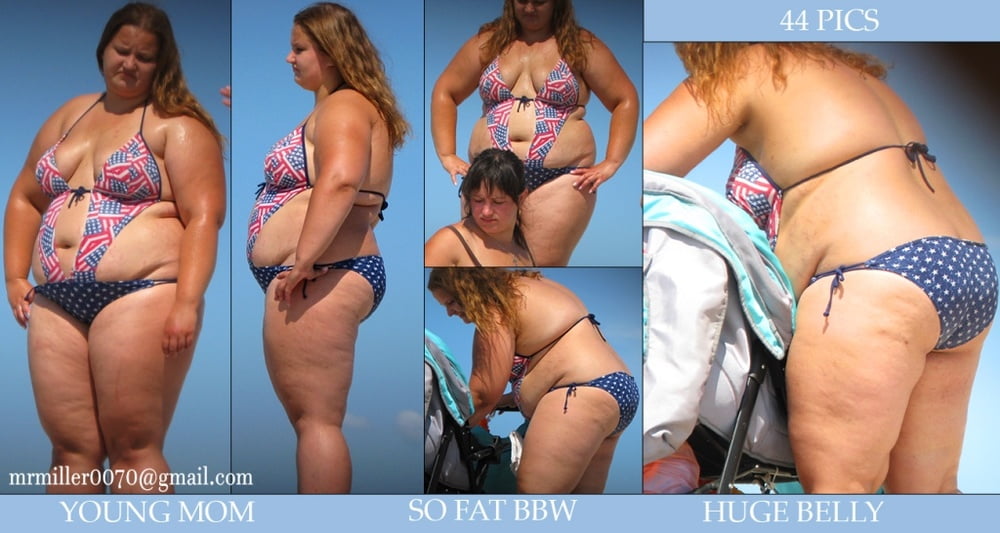 Bionde grasse in bikini (donne vecchie voyeur della spiaggia)
 #80821365