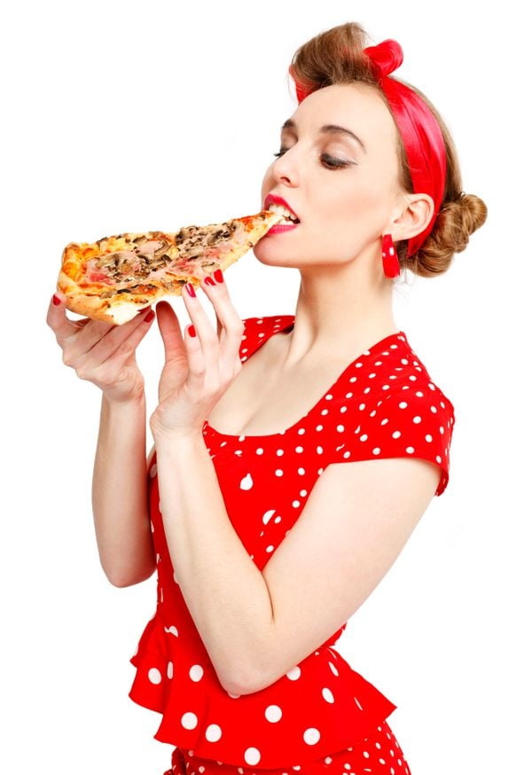 Hot Girls Eating Pizza #88358025