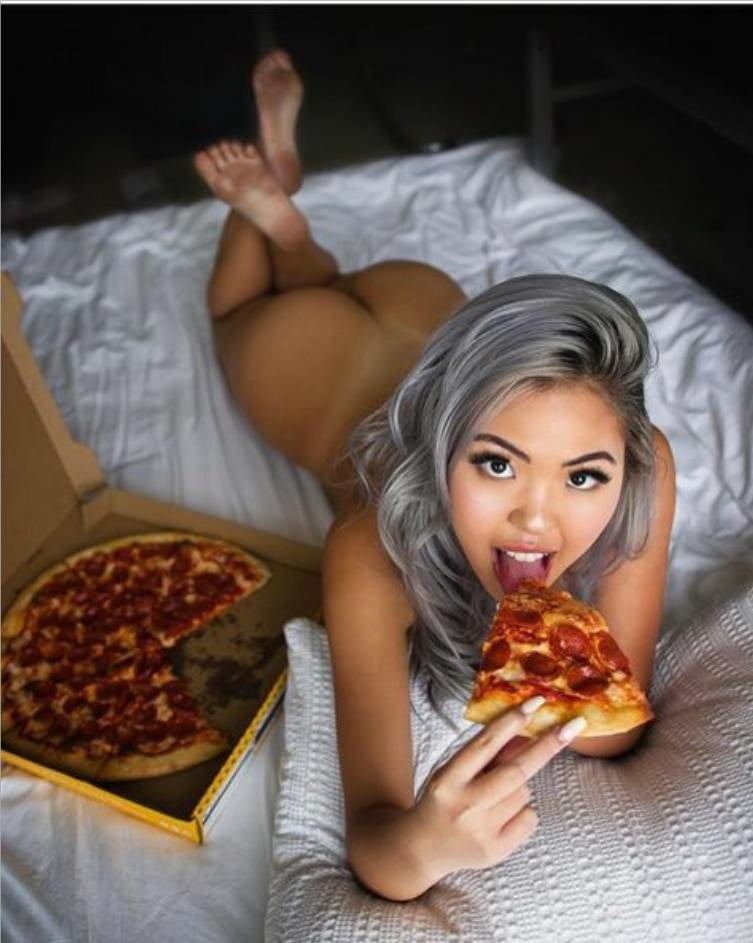 Hot Girls Eating Pizza #88358029