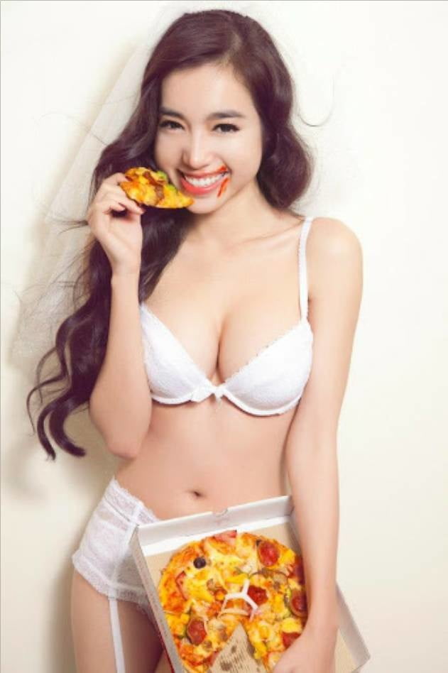 Hot Girls Eating Pizza #88358133