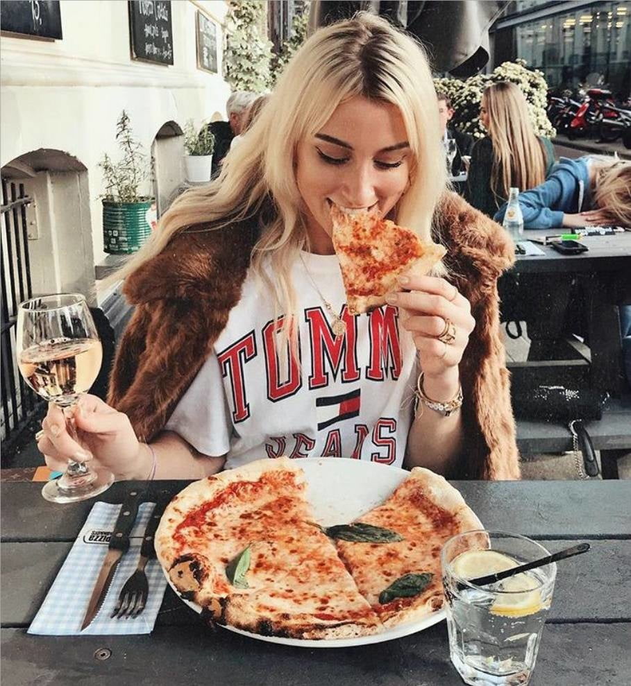 Hot Girls Eating Pizza #88358145