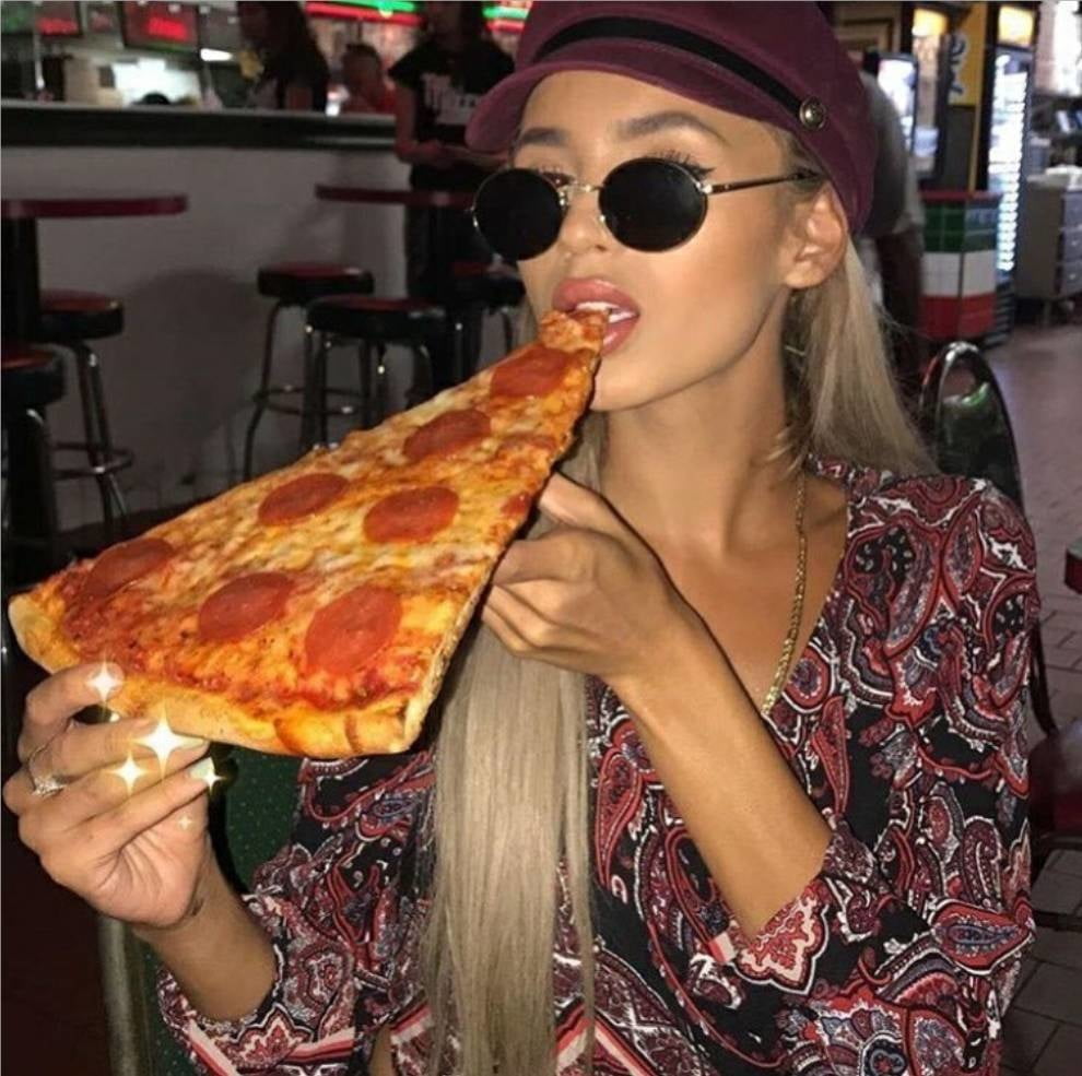 Hot Girls Eating Pizza #88358228
