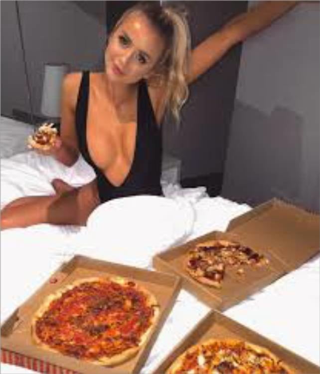 Hot Girls Eating Pizza #88358263