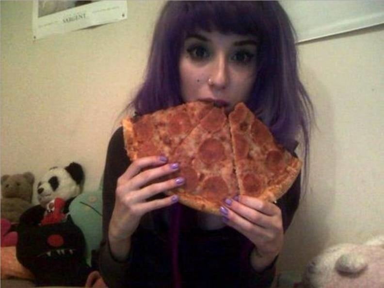 Hot Girls Eating Pizza #88358276