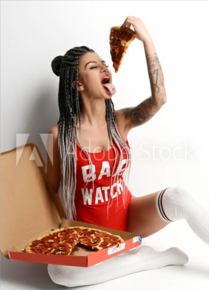 Hot Girls Eating Pizza #88358314