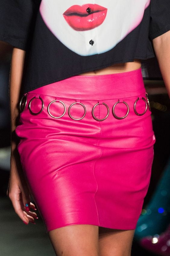 Pink Leather Skirt 2 - by Redbull18 #100683326