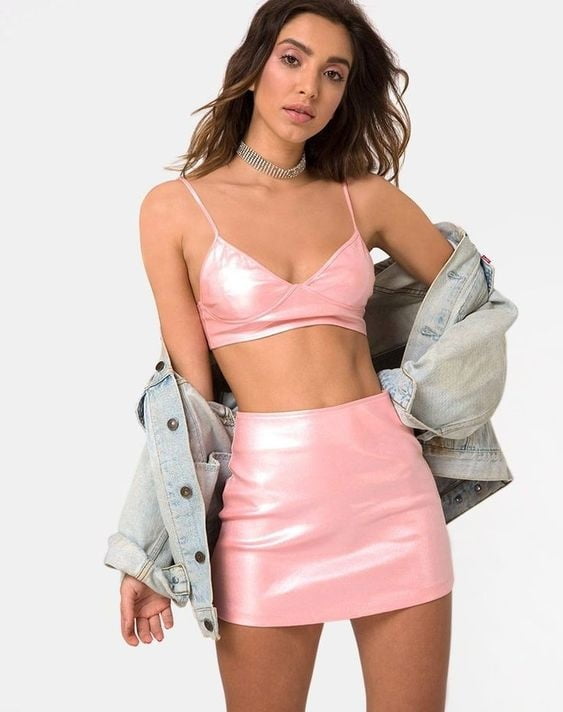 Pink Leather Skirt 2 - by Redbull18 #100683345