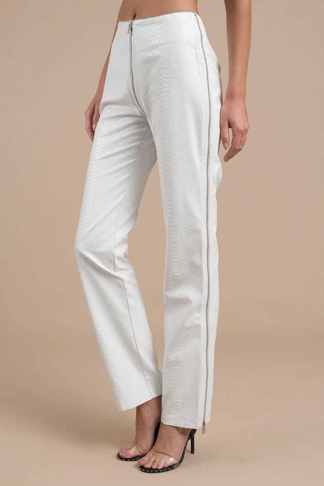 White Leather Pants 3 - by Redbull18 #101892742