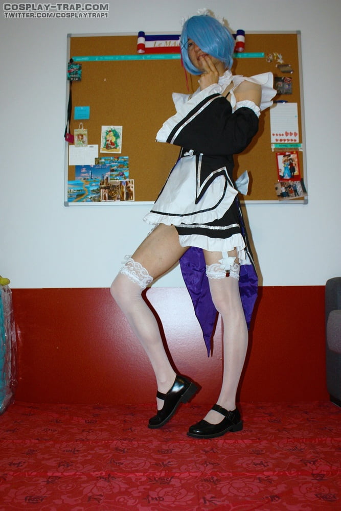 Crossdress cosplay Rem love anal and plugs #107016657