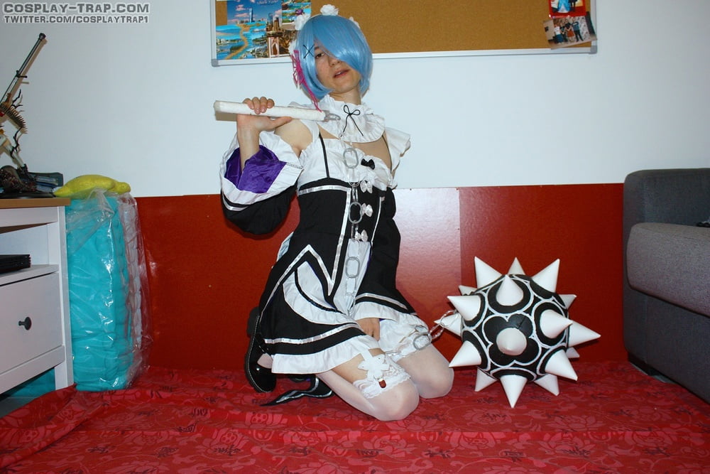 Crossdress cosplay Rem love anal and plugs #107016664