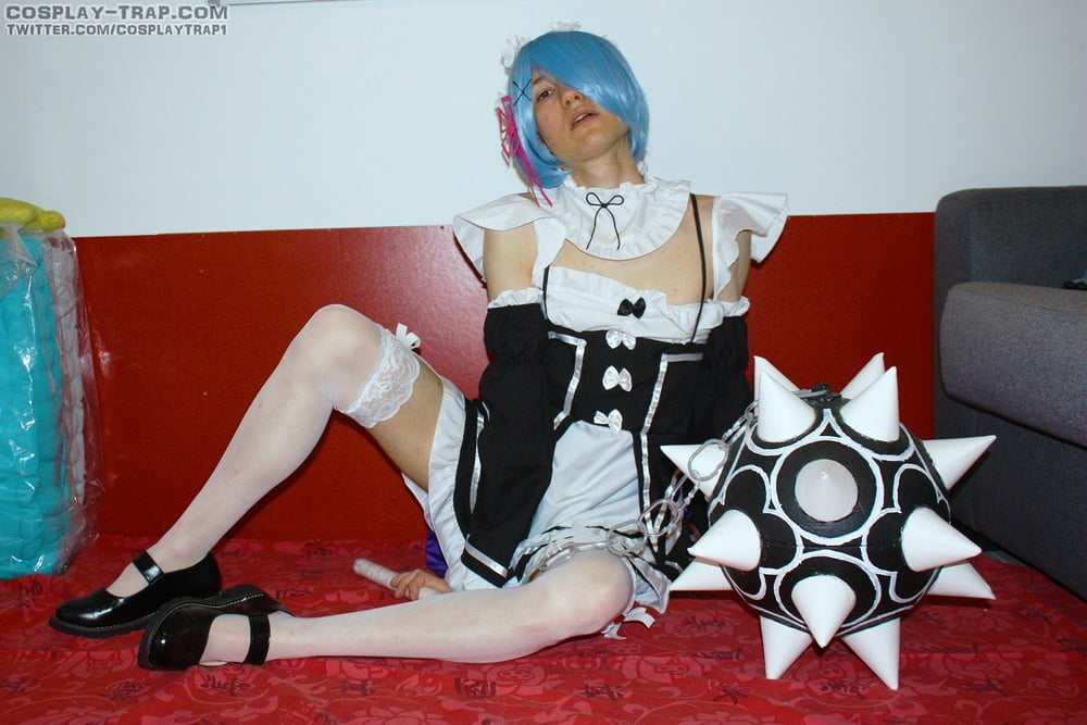 Crossdress cosplay Rem love anal and plugs #107016667