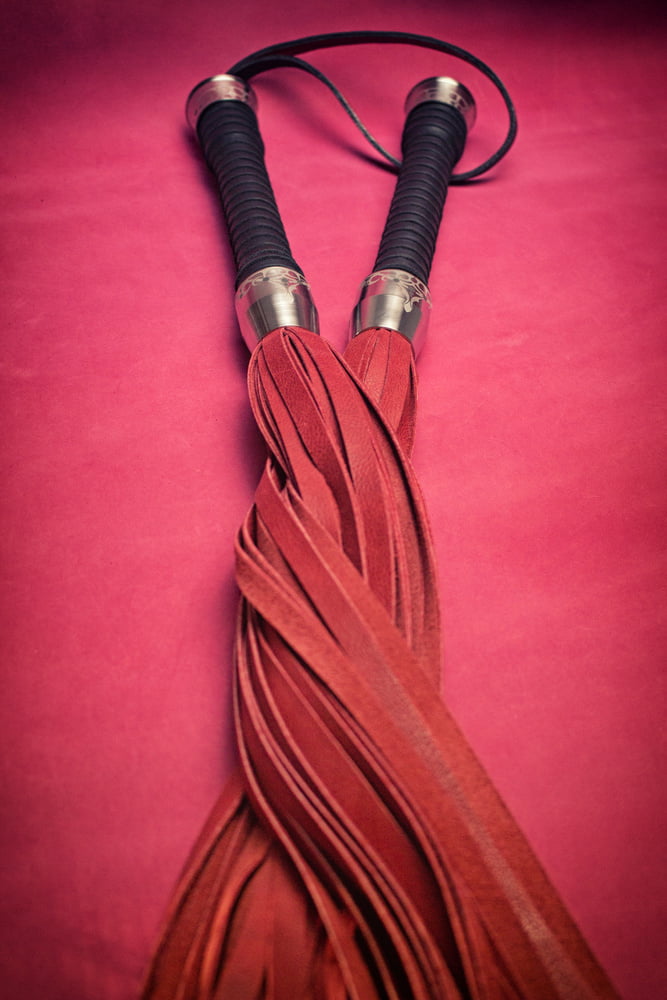 Red leather flogger #94678023