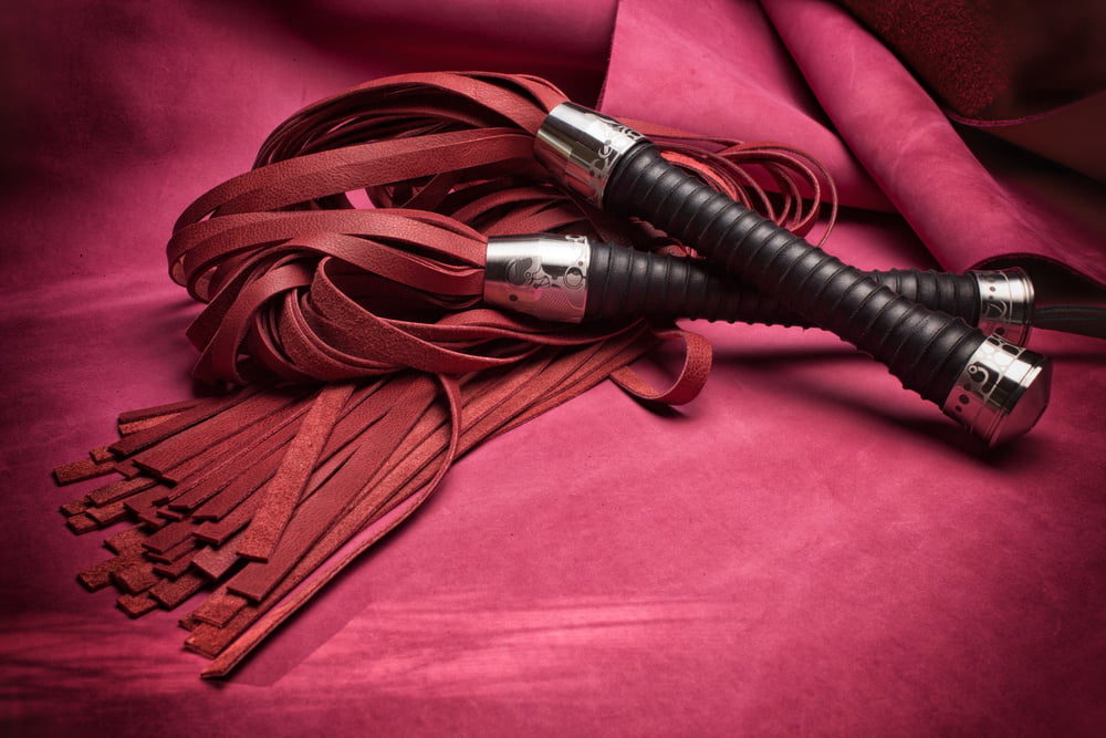 Red leather flogger #94678025