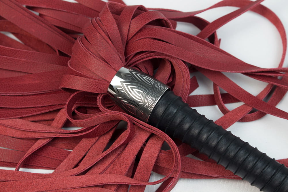 Red leather flogger #94678049