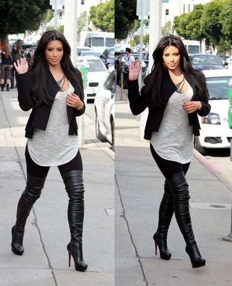 Female Celebrity Boots &amp; Leather - Kim K #103098089