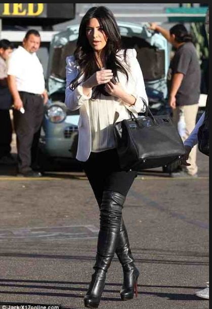 Female Celebrity Boots &amp; Leather - Kim K #103098097